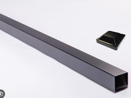 DSI 0131 Satin Black 2" x 6 1/2' Corner Post (.060") w Cap