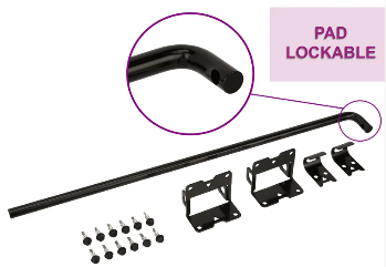 Pad-lockable Steel Drop Cane with Hardware Black