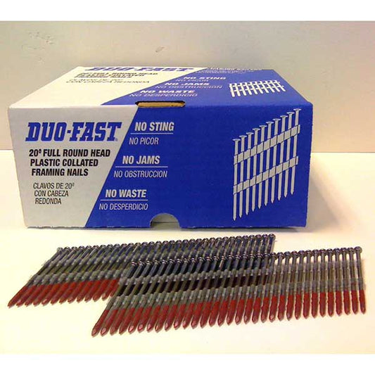 DUO-FAST 650609 Strip Nail - 3 X 120, 22° Plastic, Full Rnd Hd, Screw, HDGalv - 2500 Bx